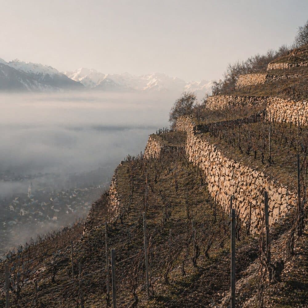 Vineyards in Valais, Switzerland
